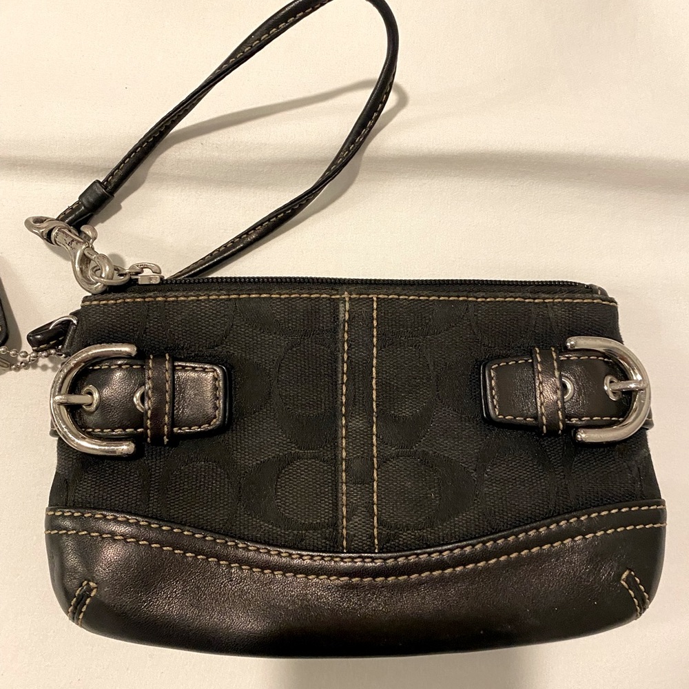 Coach black wristlet